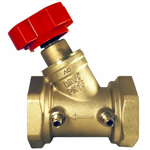 Клапан балансировочный ручной Ду(Dn) 50 (2) латунный муфтовый (резьбовой) для отопления Китай в Самаре